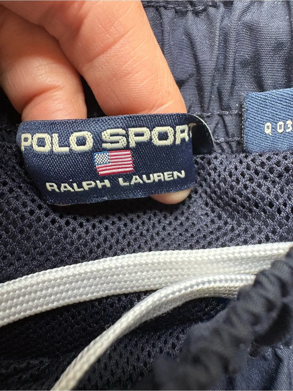 Polo Sport Ralph Lauren Swim Trunks Navy Red Stripe L